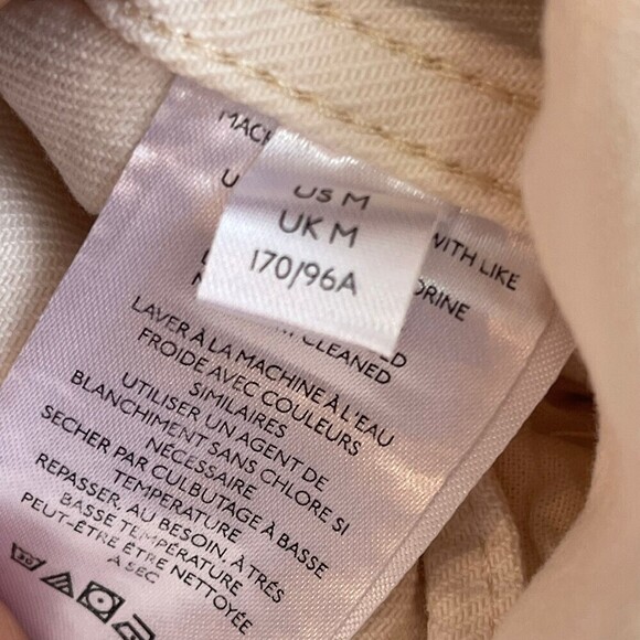 New FREE PEOPLE Women's Jolene Oversized Denim Trucker Jacket in Ecru size M - Picture 14 of 15